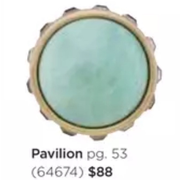 Lia Sophia ring. Light gold with large center stone and rectangle rhinestones. - Picture 4 of 4